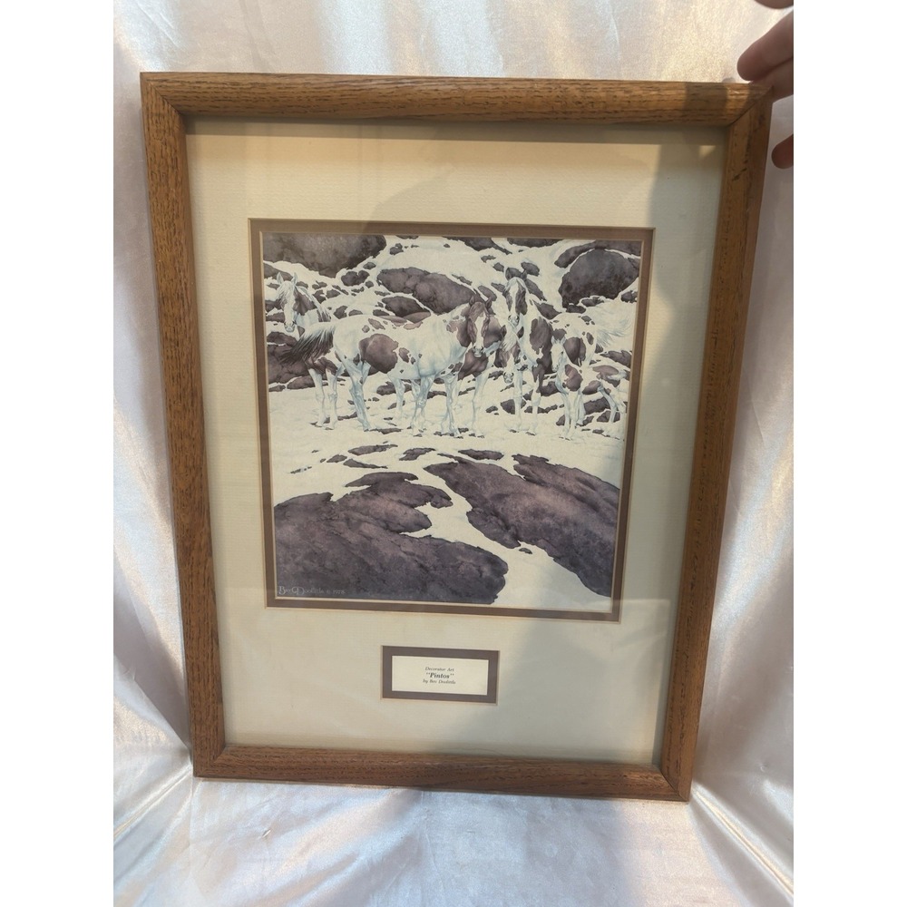 Bev Doolittle Pintos 1978 Print Framed and Double Matted 17" x 13"